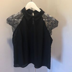 Floral Lace Cap Sleeve Blouse